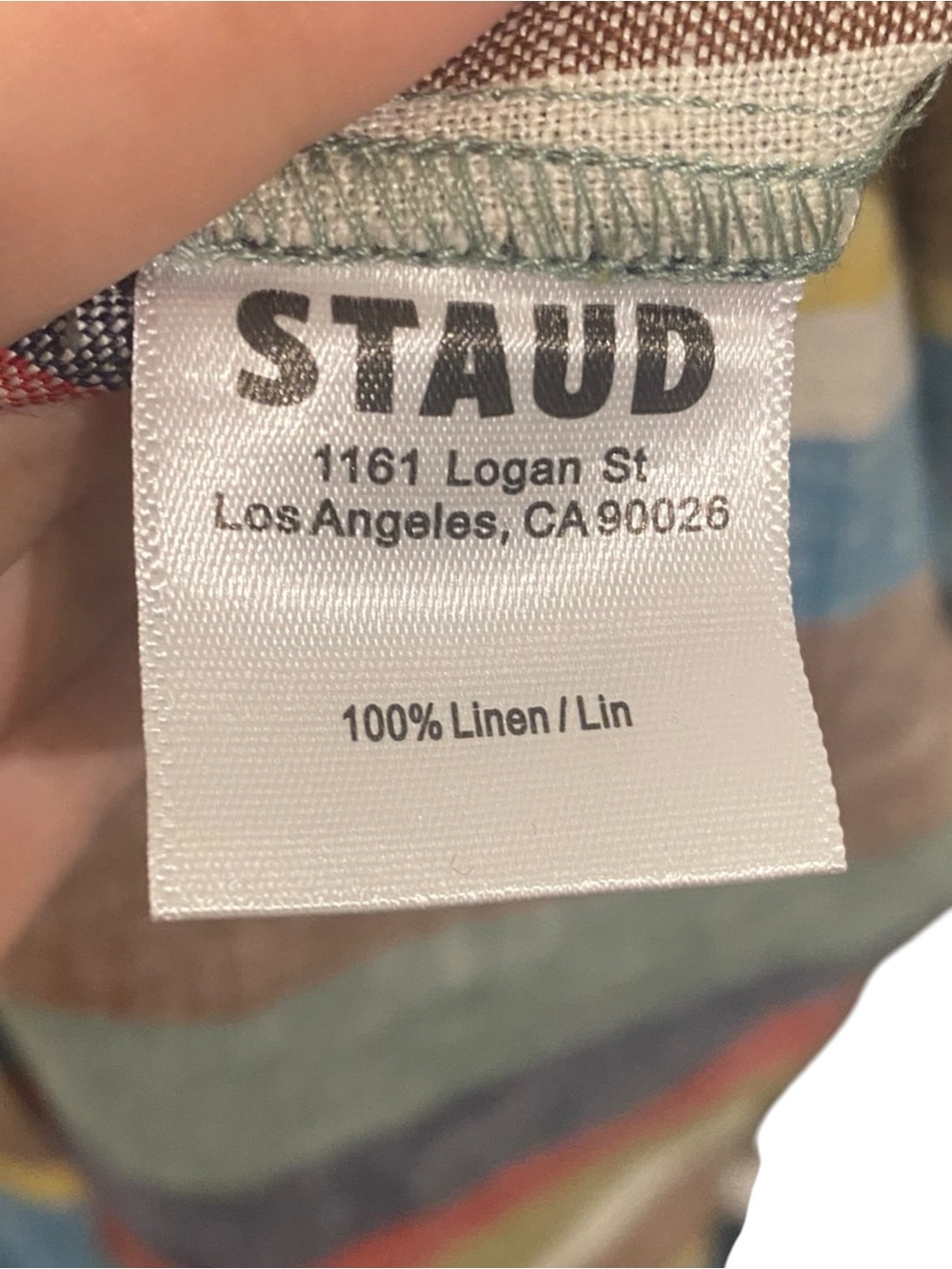 Staud Laura Linen Vertical Stripe Cami Square Neck Maxi Column Dress, Size S - Picture 5 of 7